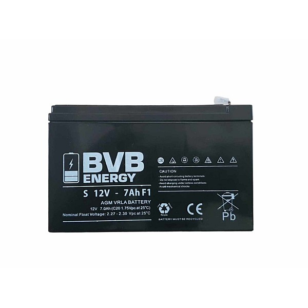 BVB ENERGY VRLA AGM 12-7.0 7.0Ah Επαναφορτιζόμενη μπαταρία μολύβδου κλειστού τύπου 12V  για ups, συναγερμους κ.α
